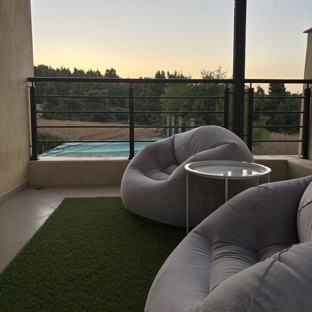 Balcony with sea view at Villa Beauty